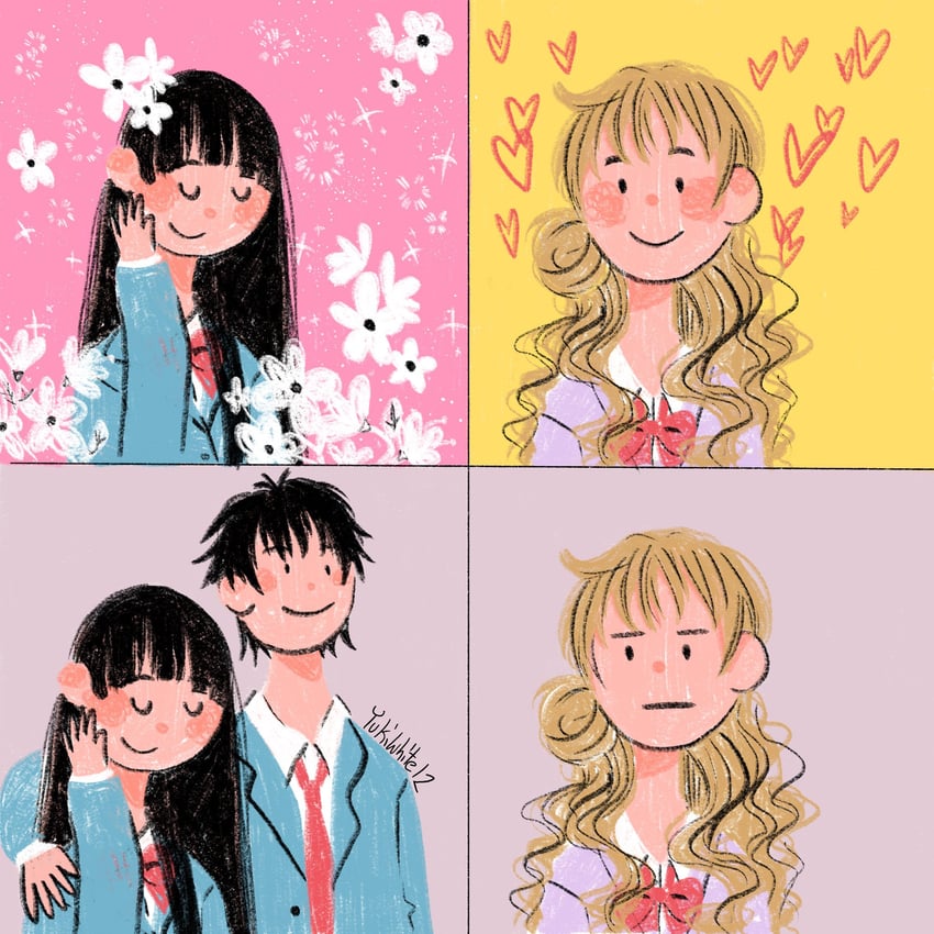 kuronuma sawako, kazehaya shouta, and kurumizawa ume (kimi ni todoke) drawn by yuki_white12