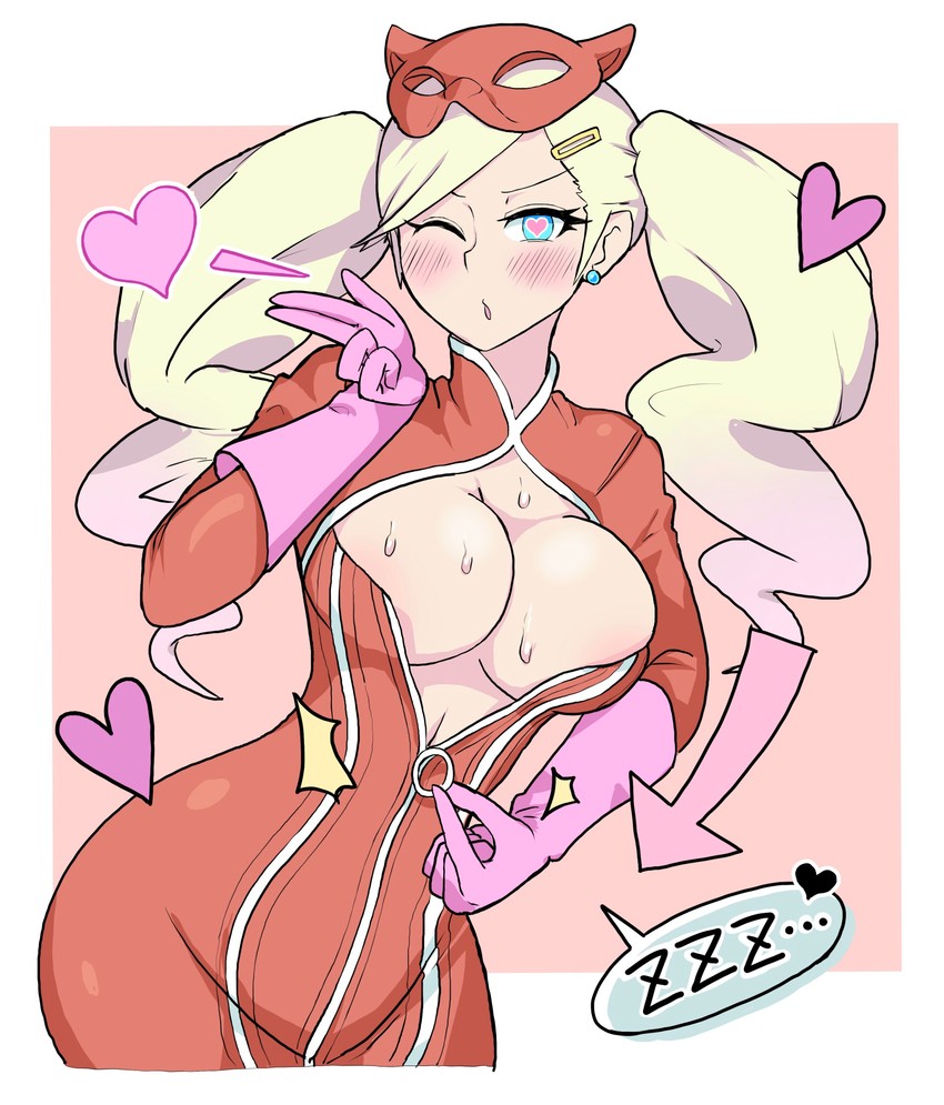 takamaki anne and panther (persona and 1 more) drawn by white-stew