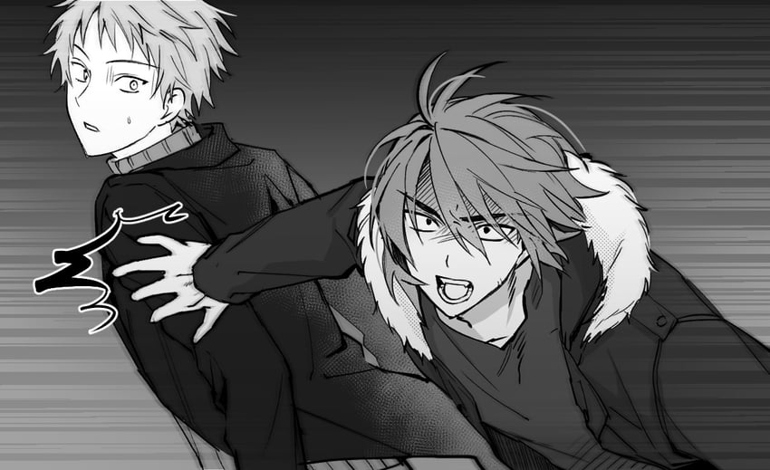 atou haruki and isoi reiji (saibou shinkyoku) drawn by linu