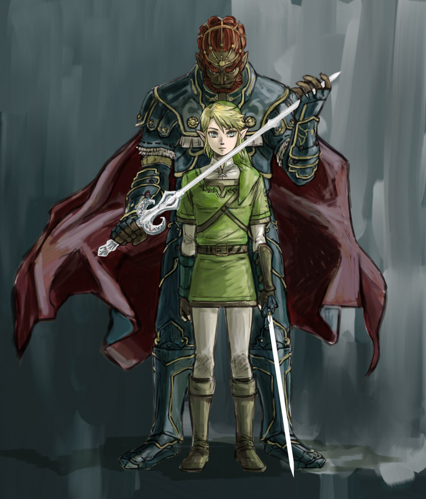 link and ganondorf (the legend of zelda and 1 more) drawn by hakobe_(ichiru)