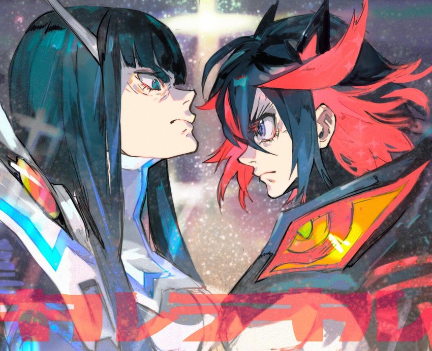 matoi ryuuko, senketsu, kiryuuin satsuki, and junketsu (kill la kill) drawn by nishihara_isao