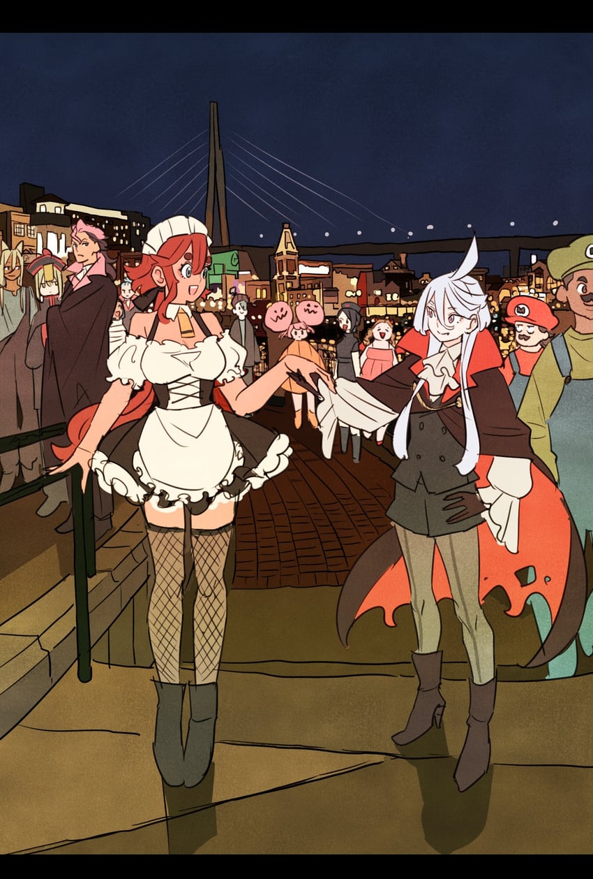 suletta mercury, miorine rembran, mario, luigi, guel jeturk, and 10 more (gundam and 2 more) drawn by takeuchi_ryousuke
