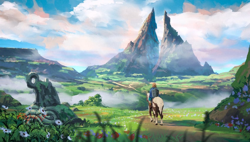 link and guardian (the legend of zelda and 1 more) drawn by rajawat