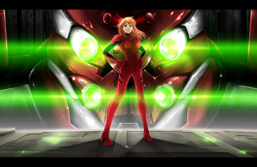 souryuu asuka langley and eva 02 (neon genesis evangelion) drawn by 71_(nanaichi_drafting)