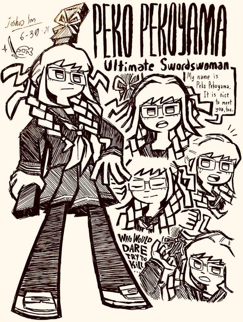 pekoyama peko (danganronpa and 1 more) drawn by josh-s26