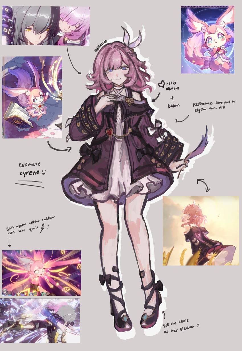 trailblazer, stelle, cyrene, and mem (honkai and 1 more) drawn by rebaii