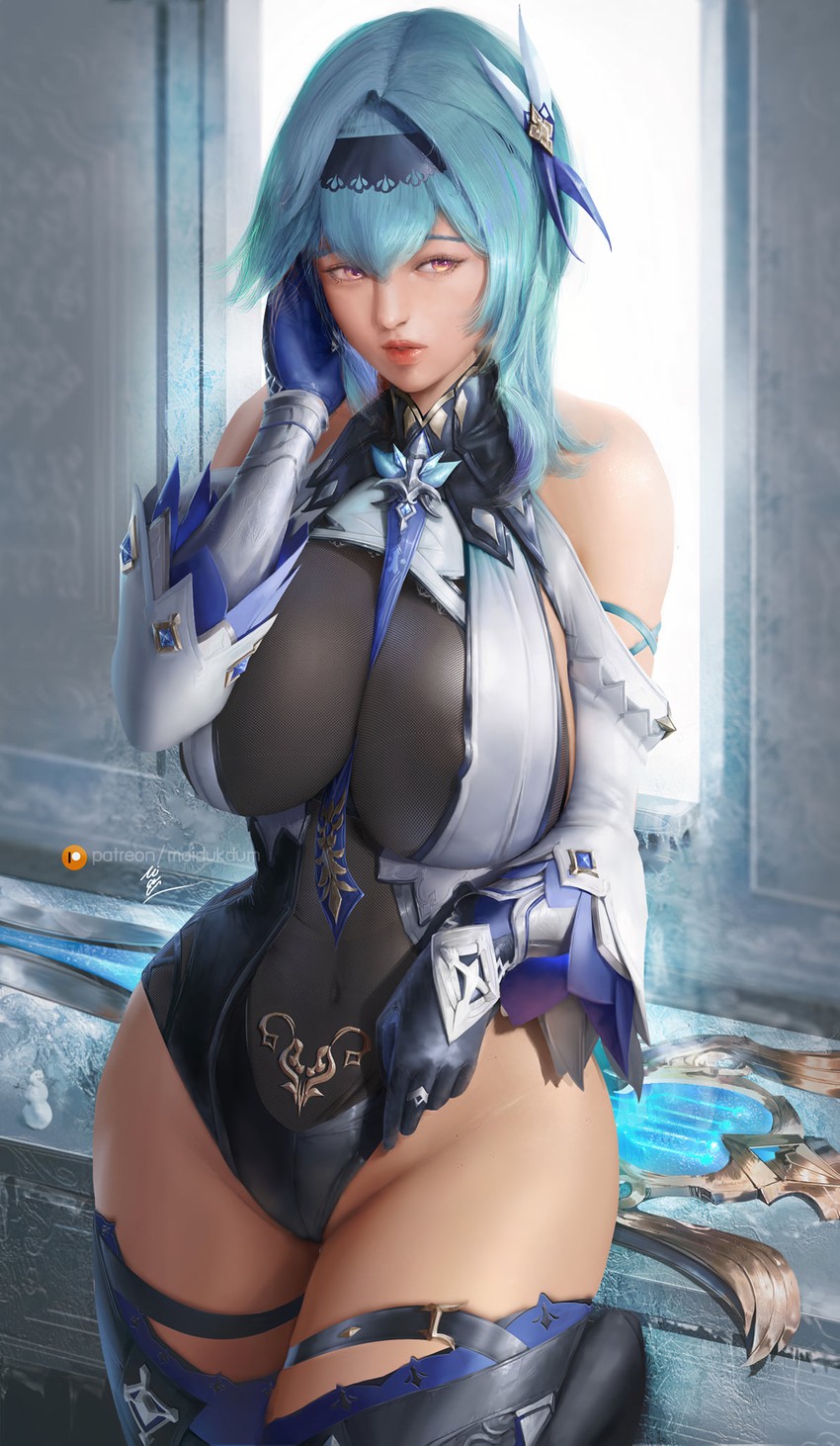 eula (genshin impact) drawn by moi'dukdum