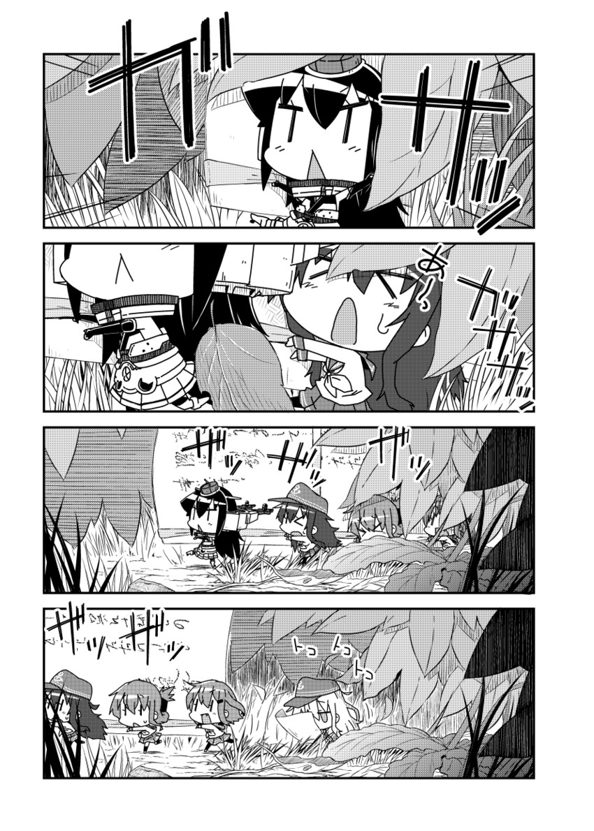 hibiki, inazuma, ikazuchi, akatsuki, and nagato (kantai collection) drawn by moroyan