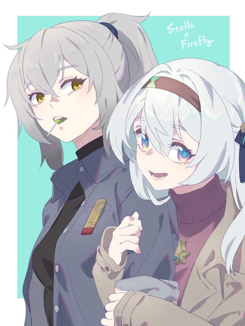 trailblazer, firefly, and stelle (honkai and 1 more) drawn by amenoki