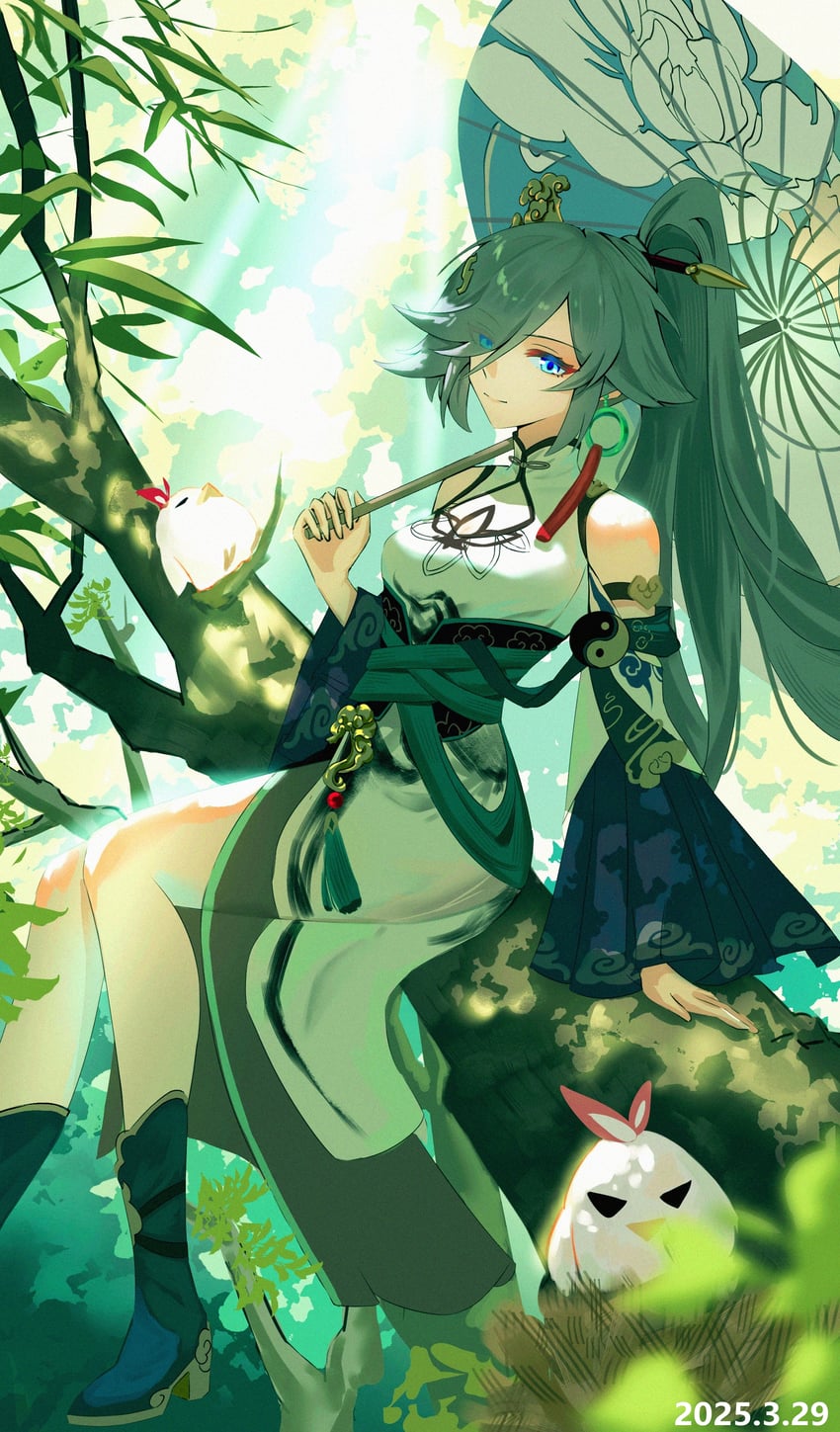 fu hua and jingwei (honkai and 1 more) drawn by he_jiu