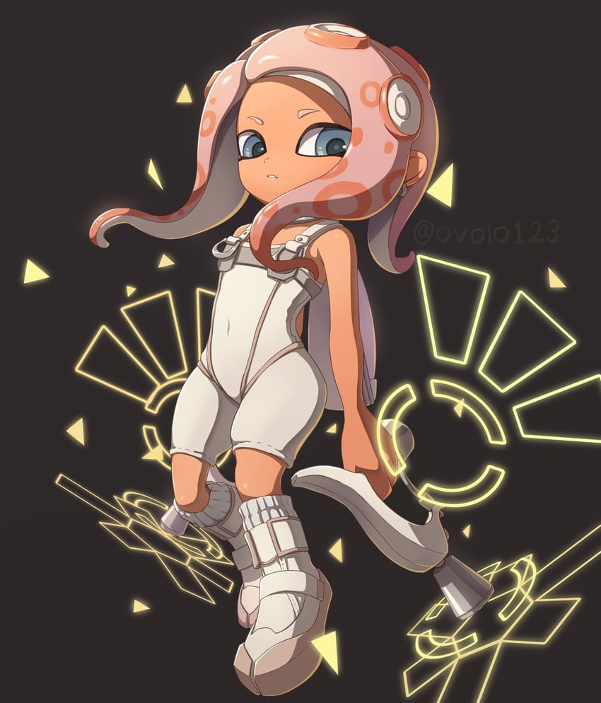 octoling player character, octoling girl, and agent 8 (splatoon and 2 more) drawn by ovolo123