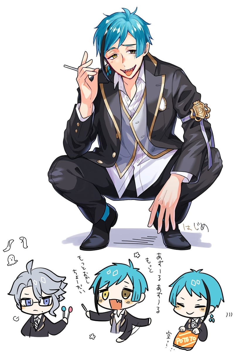 floyd leech, jade leech, and azul ashengrotto (twisted wonderland) drawn by nkgph6jv0omfbwq