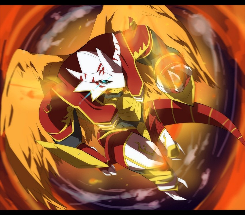 vritramon (digimon and 1 more) drawn by natsuki_(aisae)