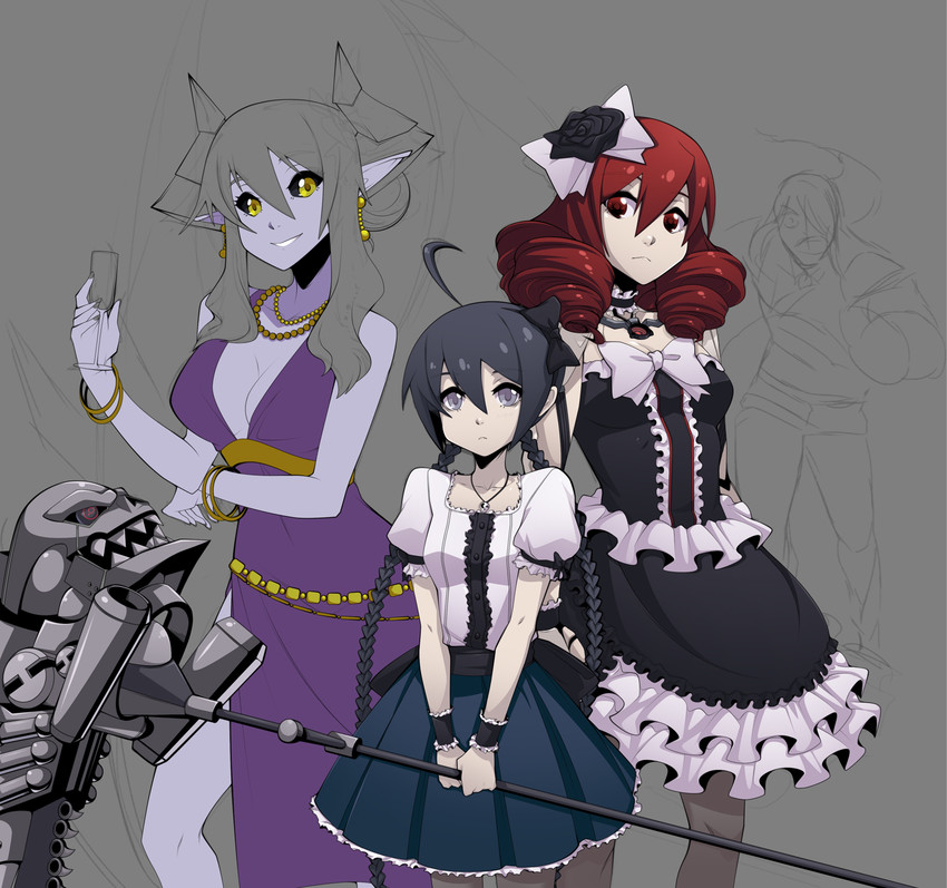 poco muerte, fernandez, hell princess, and drill kill (original and 1 more) drawn by chuunioniika