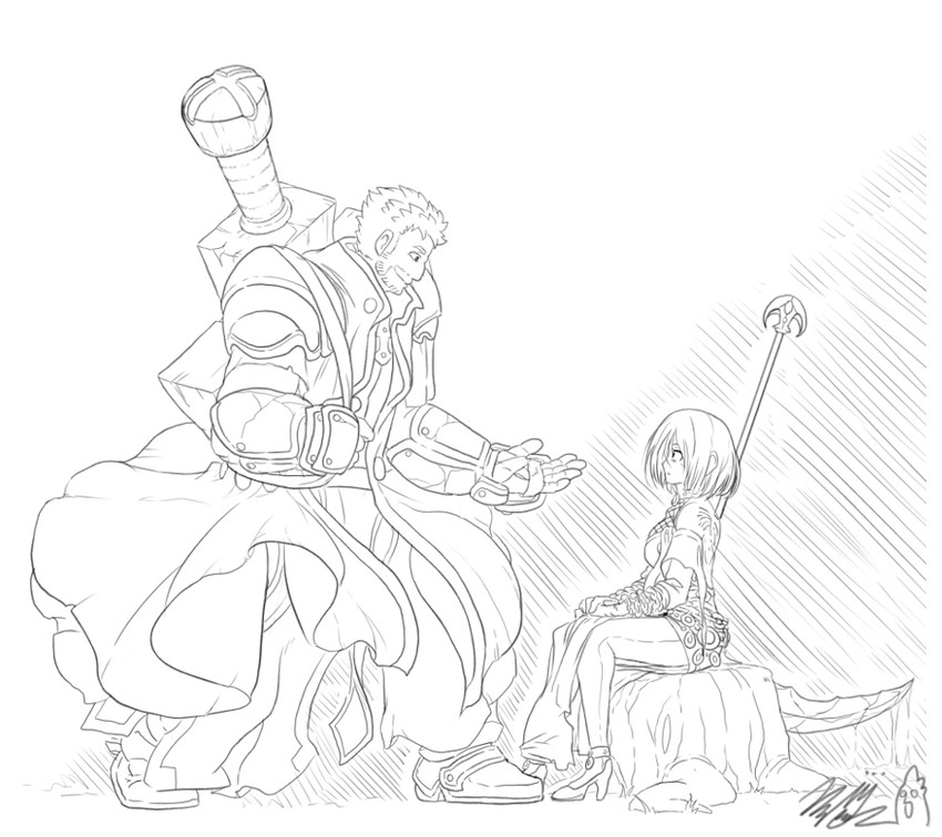 male priest, female priest, mistress, and male crusader (dungeon and fighter) drawn by riffle_hunter