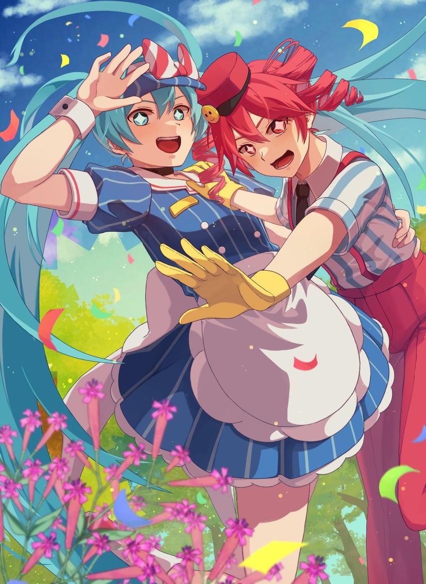 hatsune miku and kasane teto (vocaloid and 2 more) drawn by shian726