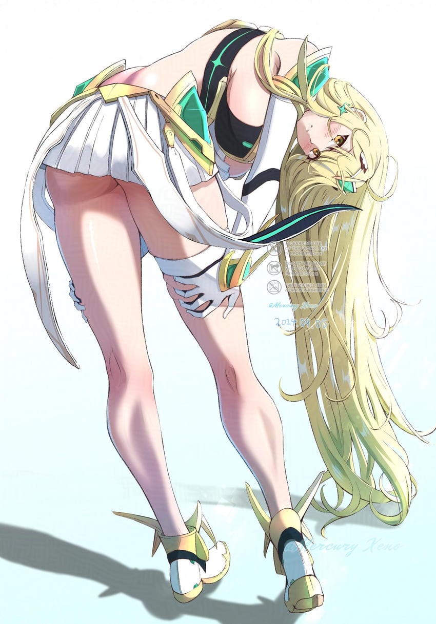 mythra (xenoblade chronicles and 1 more) drawn by mercury_xeno