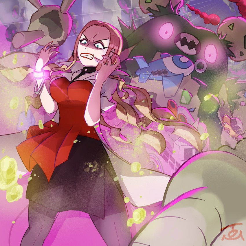 oleana, garbodor, and gigantamax garbodor (pokemon and 1 more) drawn by tom_(pixiv10026189)