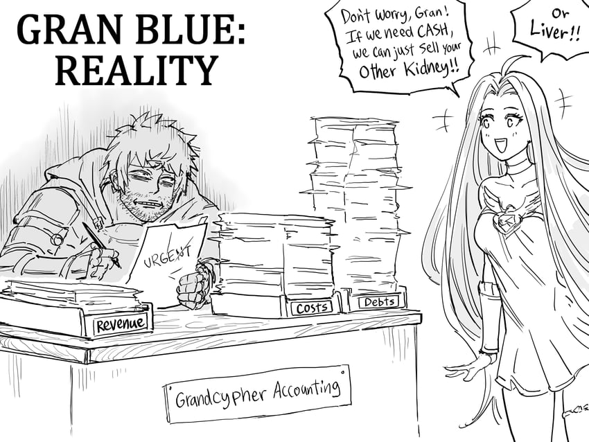 gran and lyria (granblue fantasy) drawn by bb_(baalbuddy)