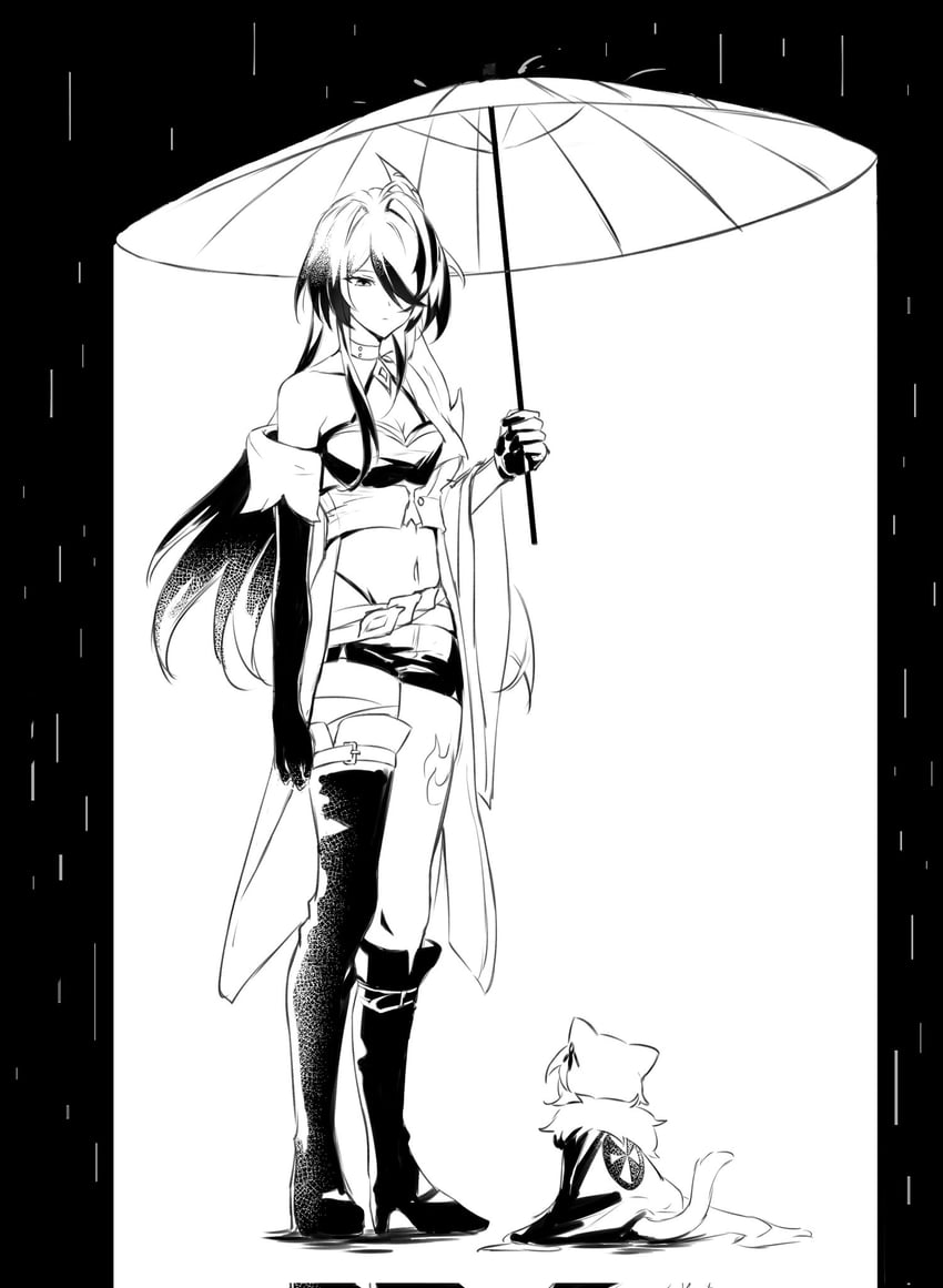 acheron and aventurine (honkai and 1 more) drawn by kinoerou