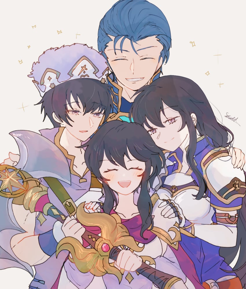 larcei, ayra, scathach, and lex (fire emblem and 2 more) drawn by sasaki_(dkenpisss)