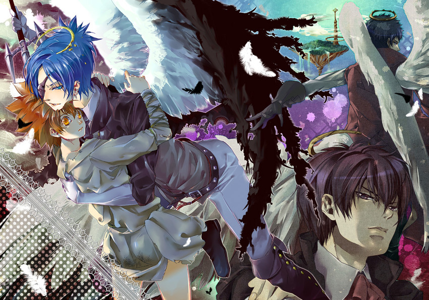 sawada tsunayoshi, rokudou mukuro, hibari kyouya, and yamamoto takeshi (katekyo hitman reborn!) drawn by mochizuki_akari