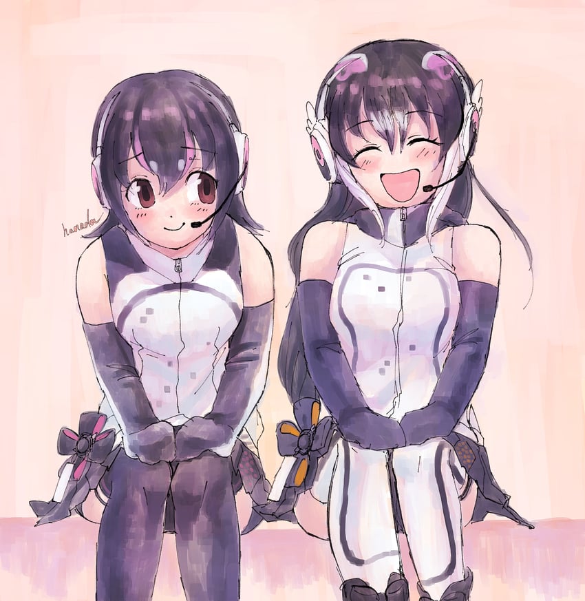 humboldt penguin and african penguin (kemono friends and 1 more) drawn by hanada_(cobalt003)