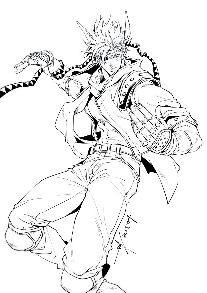 caesar anthonio zeppeli (jojo no kimyou na bouken and 1 more) drawn by sashiyu