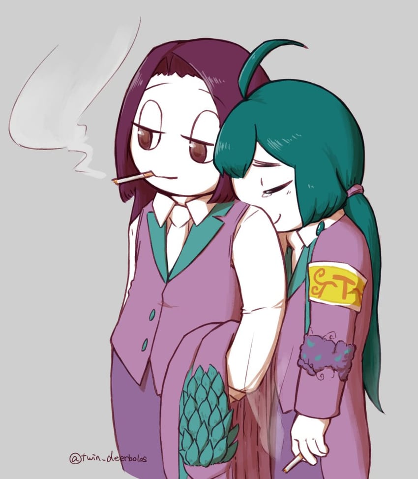 nugget and employee (project moon and 1 more) drawn by twindeerbolos