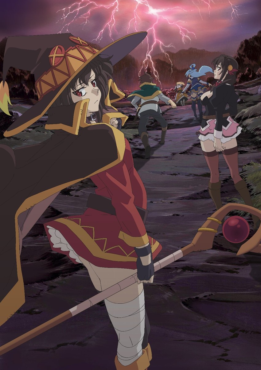 megumin, aqua, darkness, satou kazuma, and yunyun (kono subarashii sekai ni shukufuku wo!)