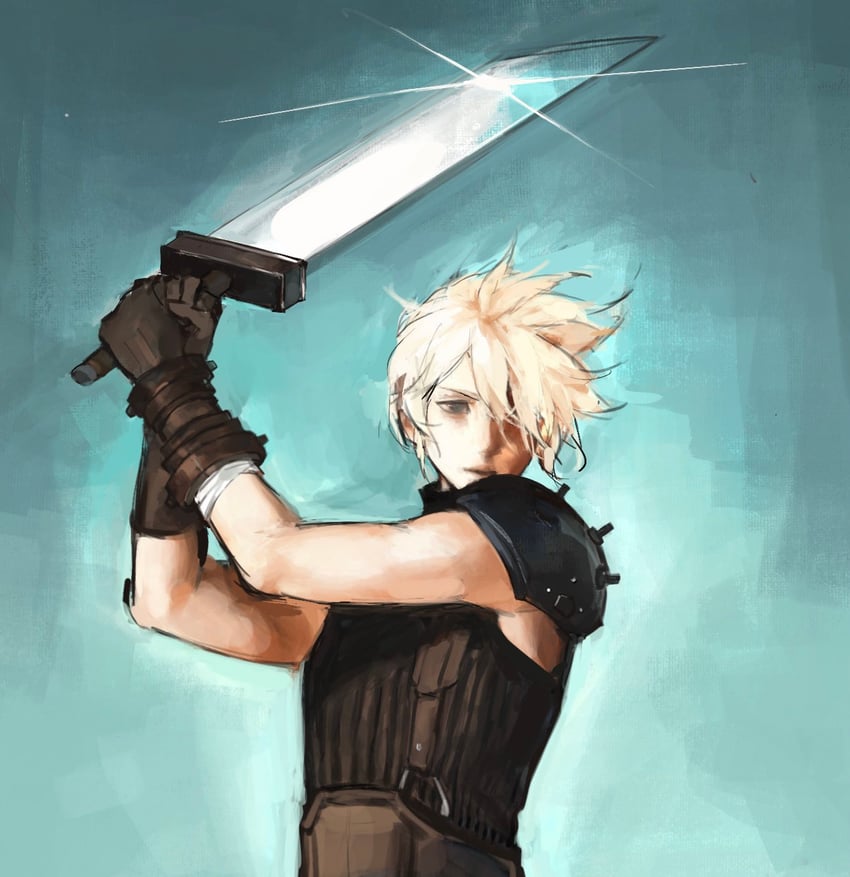 cloud strife (final fantasy and 1 more) drawn by junimo30669