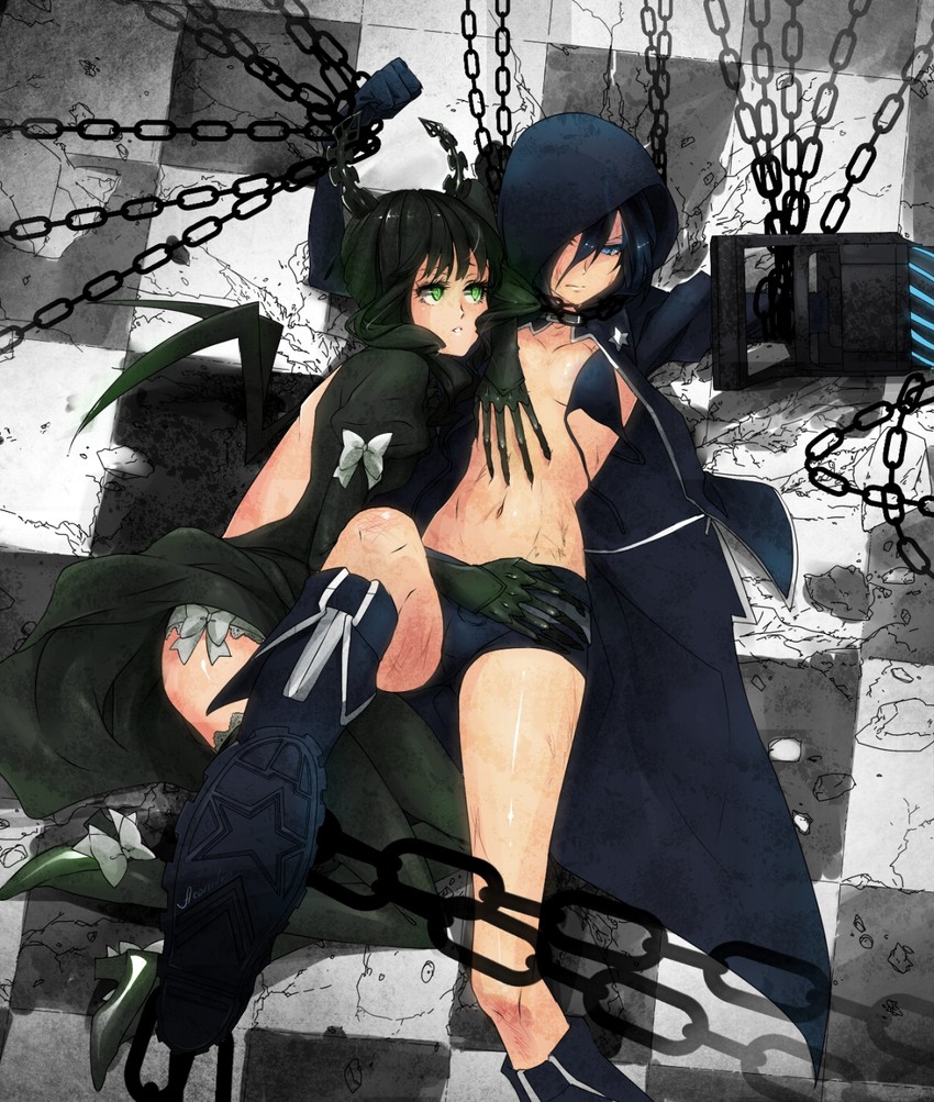 black rock shooter and dead master (black rock shooter) drawn by abbystea