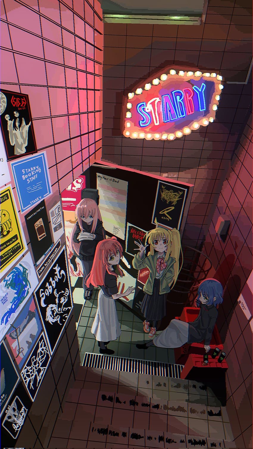 gotoh hitori, kita ikuyo, ijichi nijika, and yamada ryo (bocchi the rock!) drawn by irreligiositat