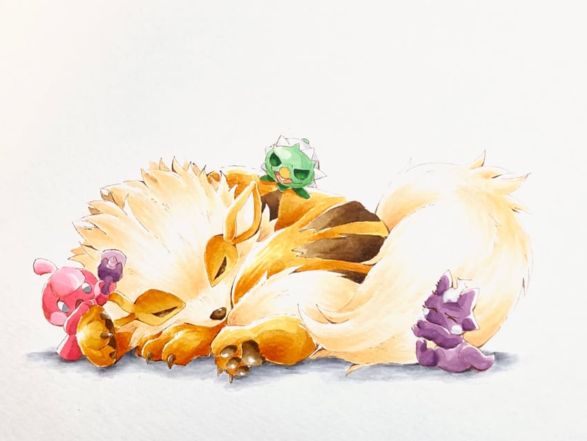 arcanine, toxel, tinkatink, and capsakid (pokemon) drawn by uri_pkmn