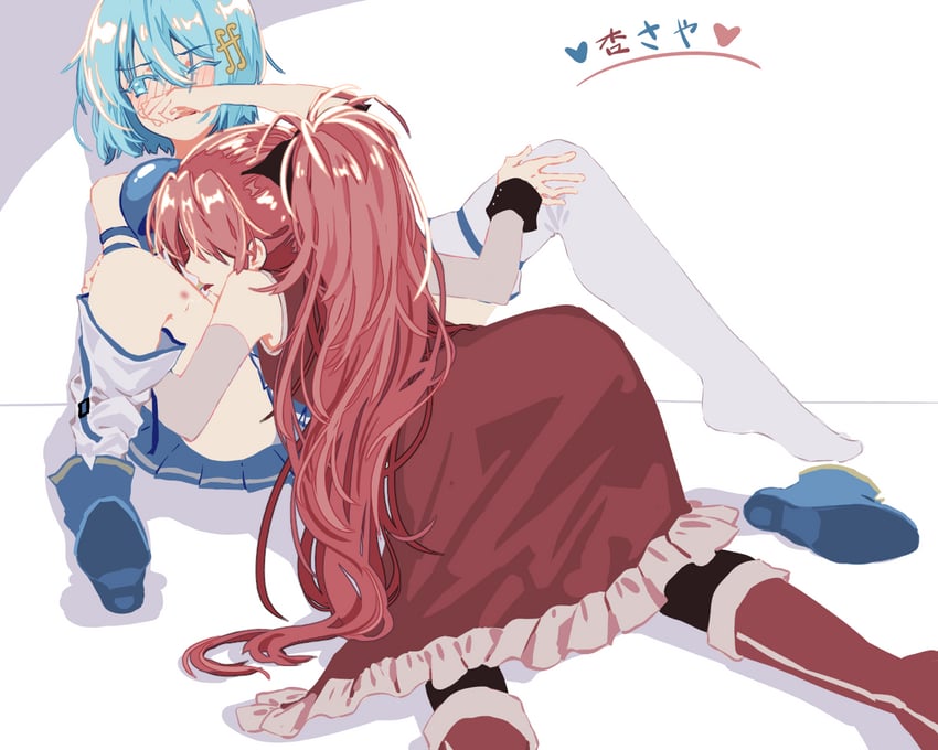 miki sayaka and sakura kyoko (mahou shoujo madoka magica) drawn by bcarr116