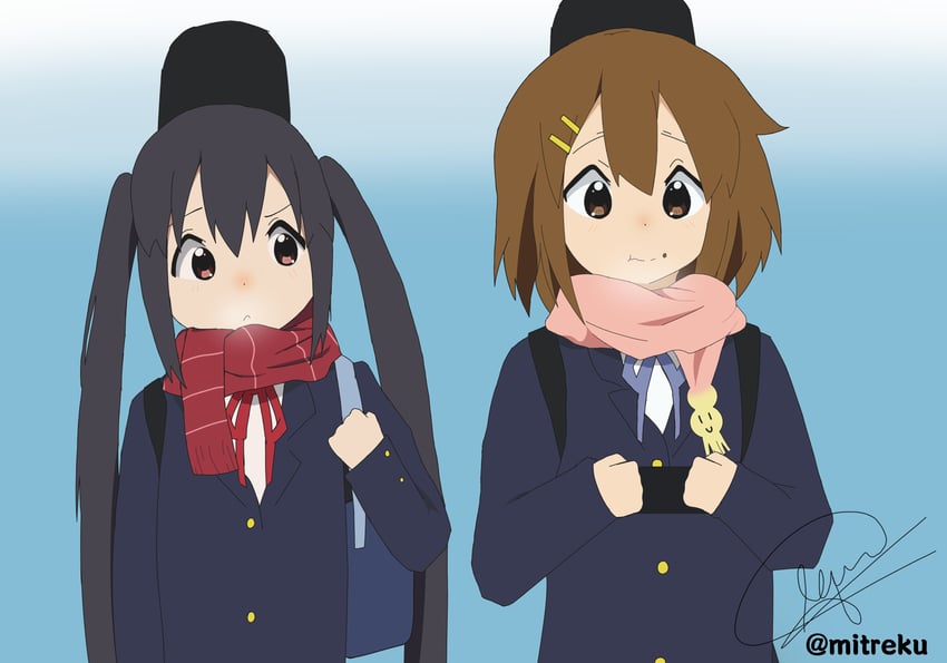 nakano azusa and hirasawa yui (k-on!) drawn by mitreku