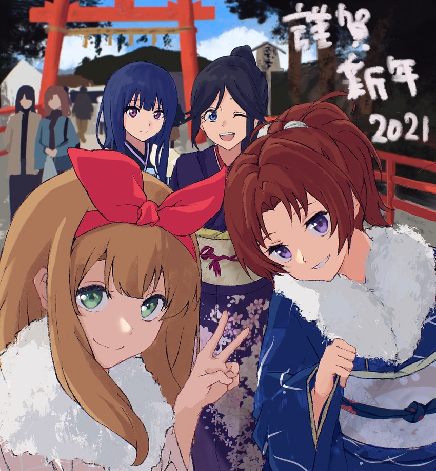 yoroizuka mizore, kasaki nozomi, nakagawa natsuki, and yoshikawa yuuko (hibike! euphonium) drawn by raku_rakugaki