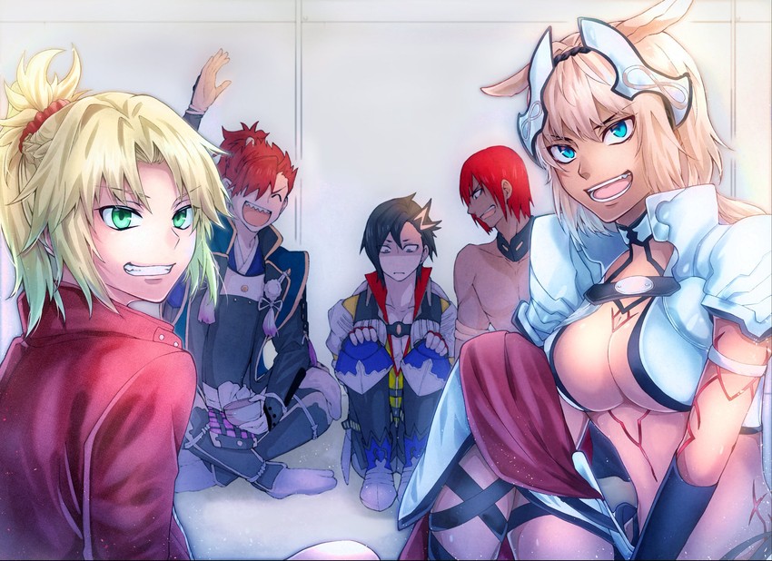 mordred, caenis, ashwatthama, mandricardo, and mori nagayoshi (fate and 1 more) drawn by kotoko902
