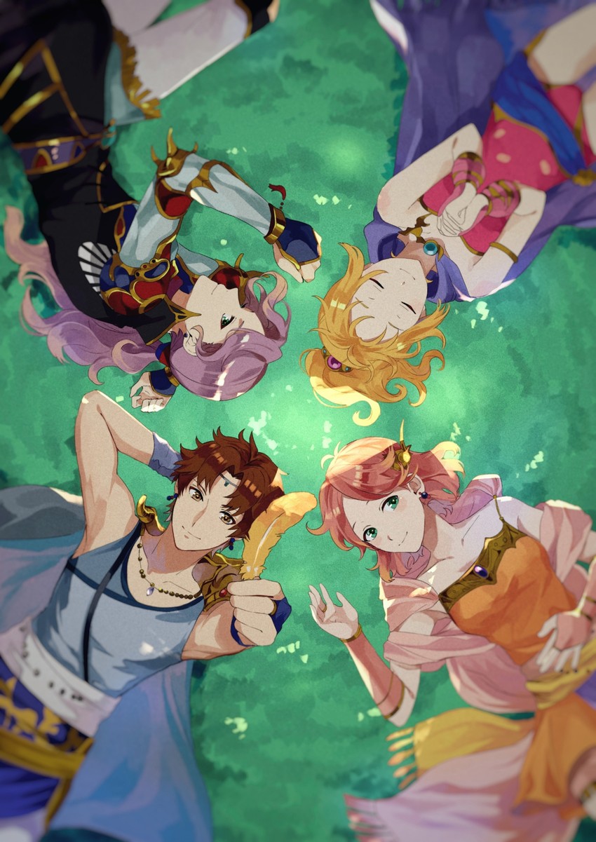 lenna charlotte tycoon, faris scherwiz, bartz klauser, and krile mayer baldesion (final fantasy and 3 more) drawn by yawai_tofu