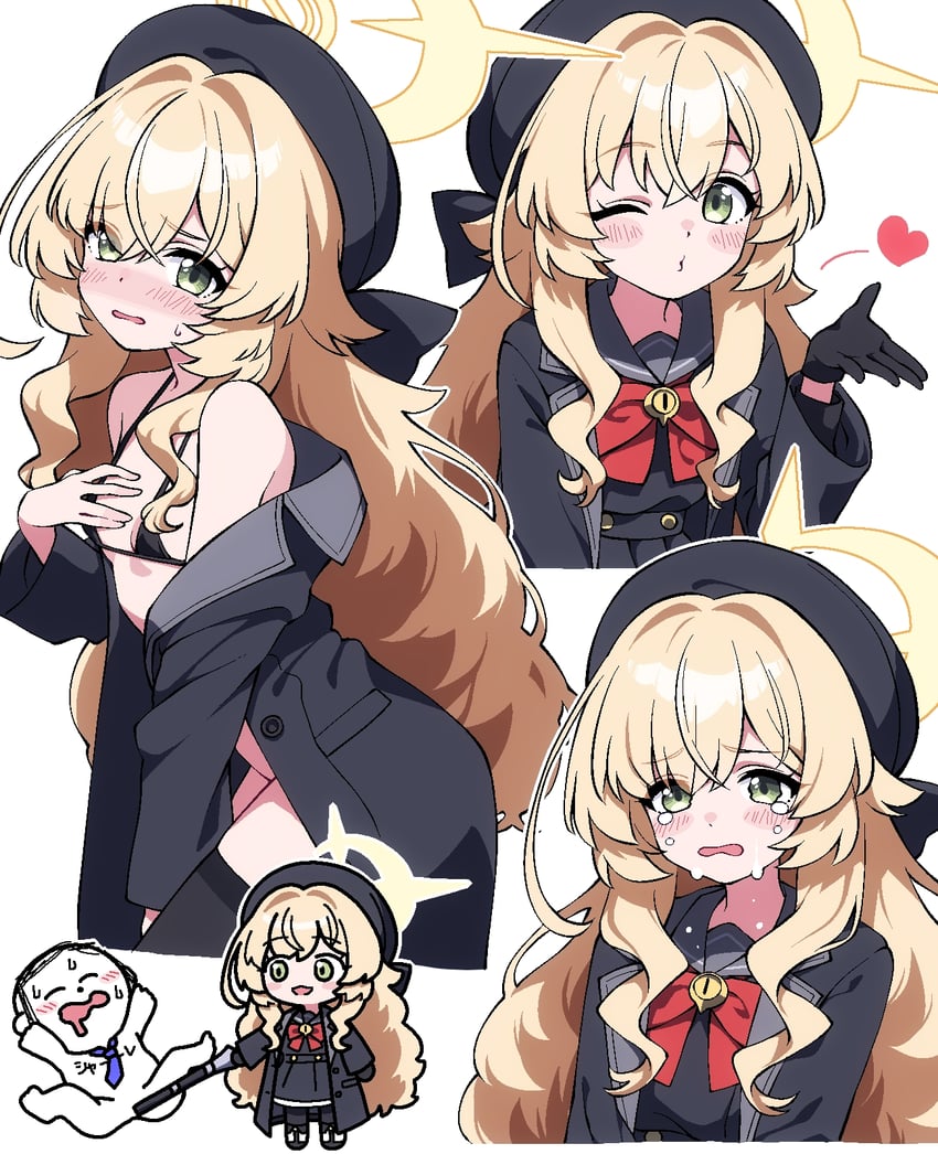 sensei, doodle sensei, and professor niyaniya (blue archive) drawn by buta_(dhakaoat)