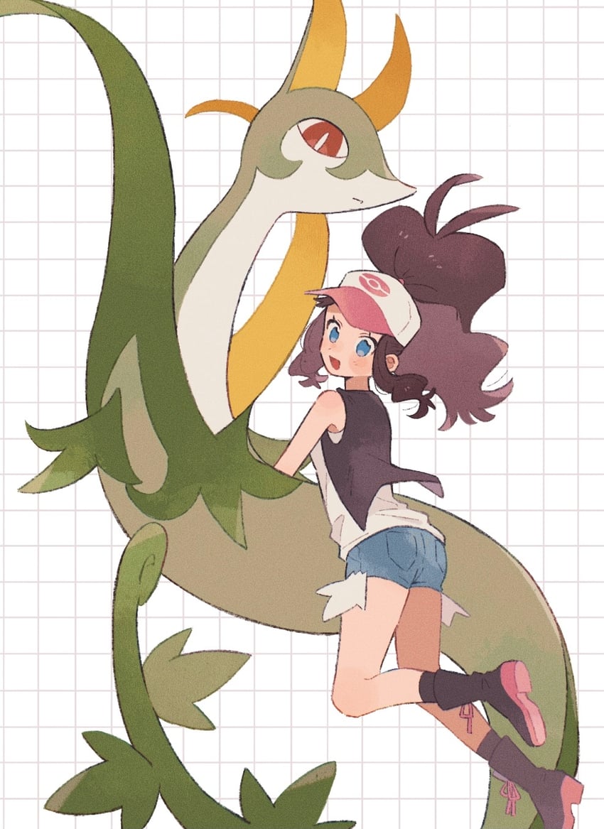 hilda and serperior (pokemon and 1 more) drawn by hime_(himetya105)