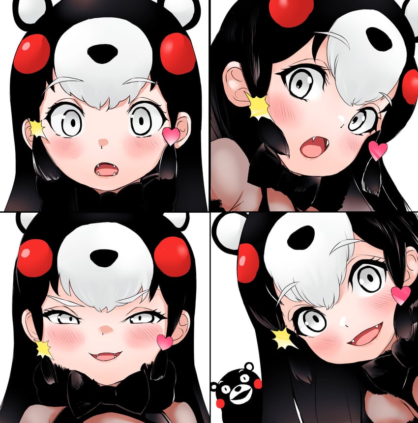 kumamon and chibi kumamon (original and 1 more) drawn by akegata_tobari