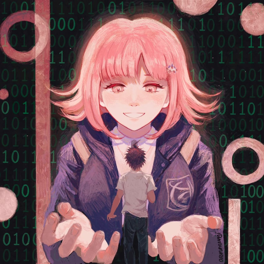 nanami chiaki and hinata hajime (danganronpa and 2 more) drawn by orenorenji
