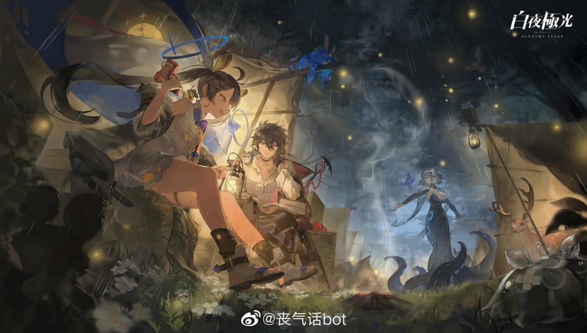 fia, vic, and shira (alchemy stars) drawn by sang_qi_huabot
