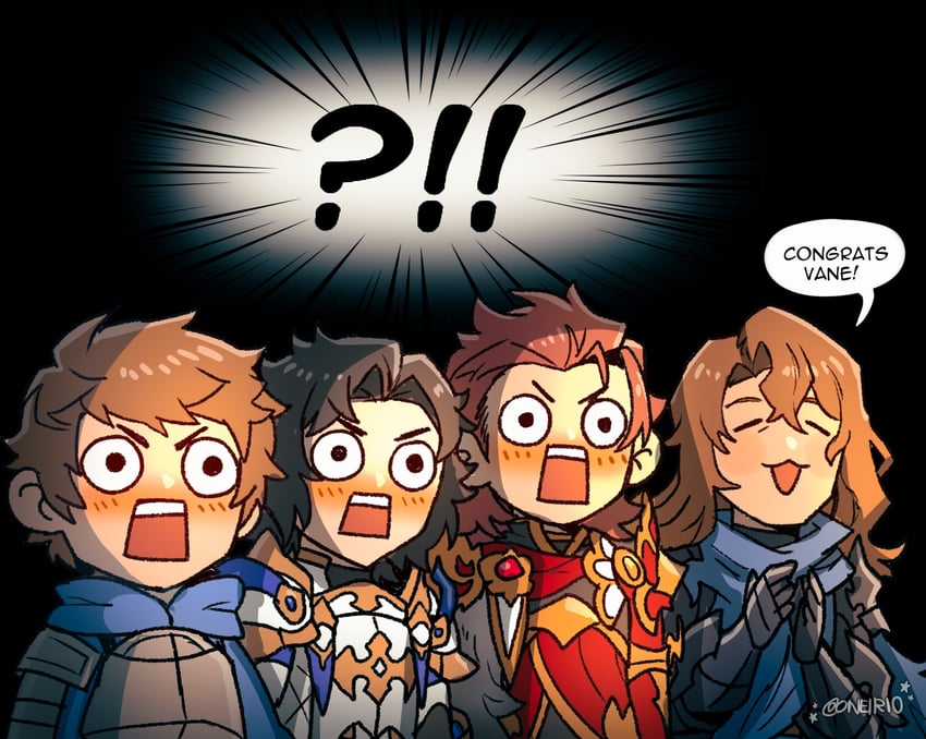 gran, percival, lancelot, and siegfried (granblue fantasy) drawn by oneirio