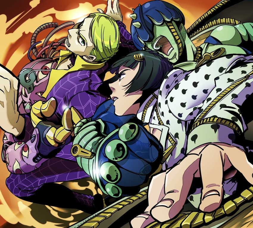bruno bucciarati, prosciutto, sticky fingers, and the grateful dead (jojo no kimyou na bouken and 1 more) drawn by yukataro