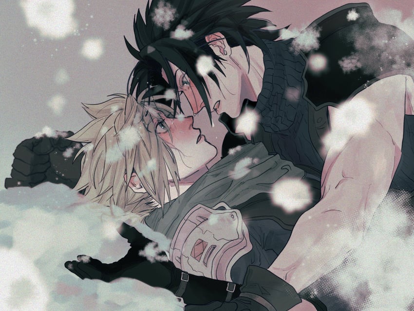 cloud strife and zack fair (final fantasy and 2 more) drawn by ht8207