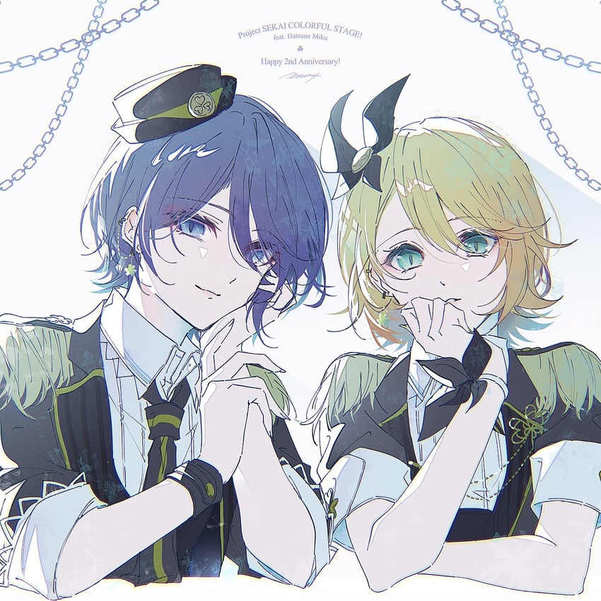 kagamine rin and kiritani haruka (vocaloid and 1 more) drawn by mokoppe