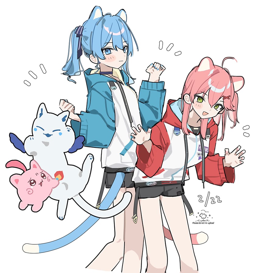 hoshimachi suisei, sakura miko, maguchi, and takoyaki (hololive) drawn by tai_inukai