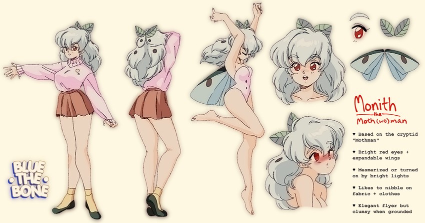 monith the moth girl (original) drawn by bluethebone